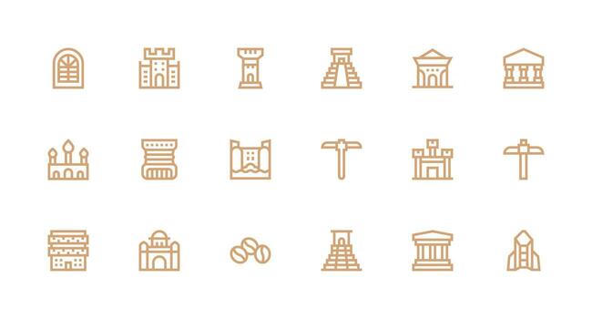 Stone Design Icons featuring 18 in Strong Stroke Line Style Web and App Icon Pack Collection vector
