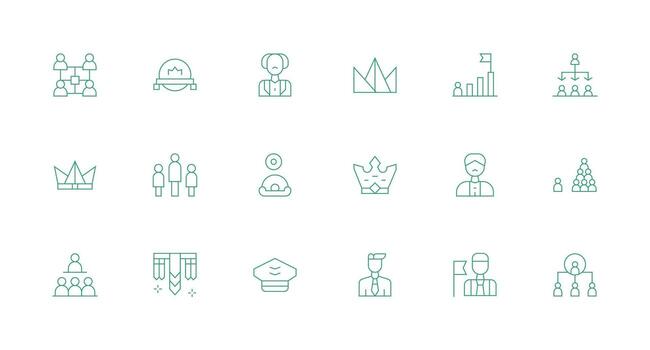 Leadership Visual Pack containing 18 Minimal Line Icons Clean Icon Set Icon Pack for UI Projects vector