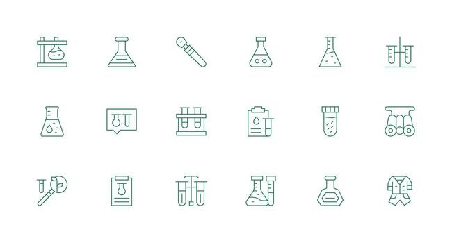 18 Icons for Experimentation in Minimal Line Format Fully Editable Icon Set for Web vector