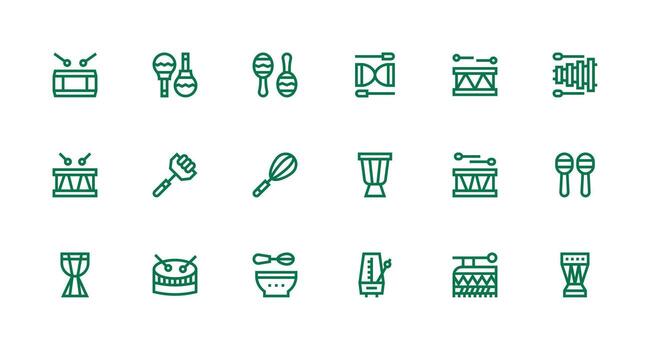 Strong Stroke Line Icons from Beat Set with 18 Vectors Organized Pack for Project Assets
