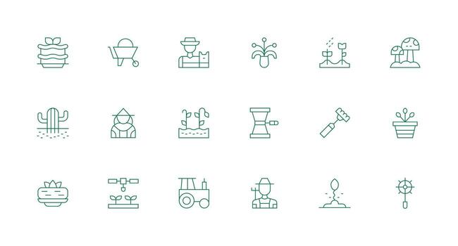 Soil featuring 18 Icons in Minimal Line Design Simple Icon Pack vector