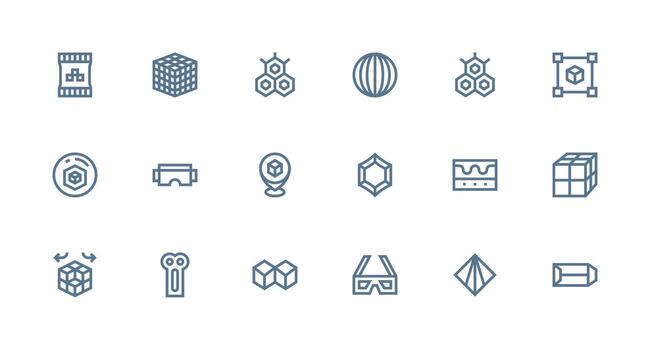 18 3D Icons in Strong Stroke Line Aesthetic Neatly Designed Icons for Web Platforms vector