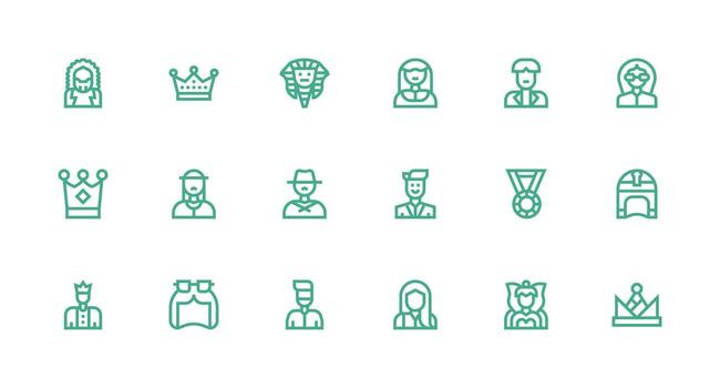 Strong Stroke Line Icons from Leader Set with 18 Vectors Essential Icon Set for Teams