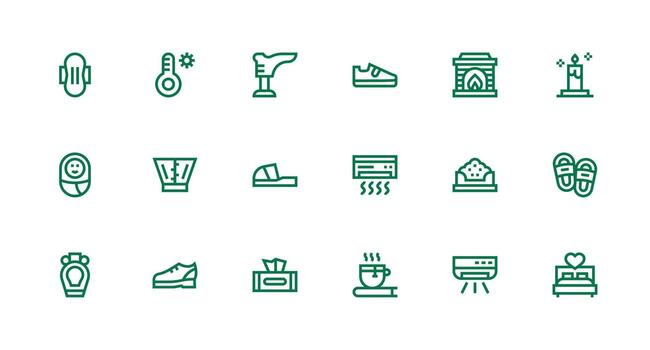 fuerte carrera línea estilo comodidad íconos con 18 vectores todas dispositivo compatible icono conjunto