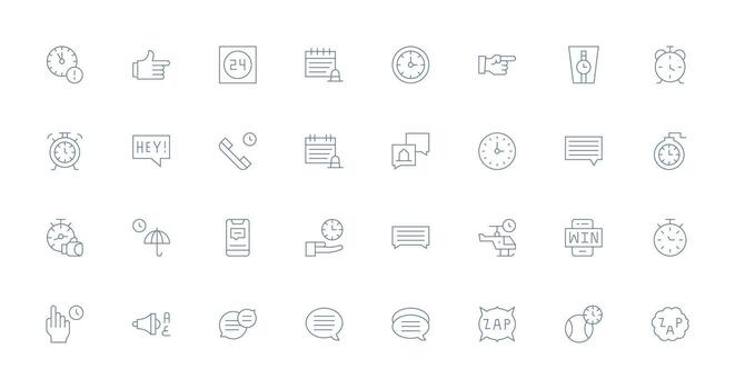 Thin Line Icons from Prompt Set with 32 Vectors Style Icon Set