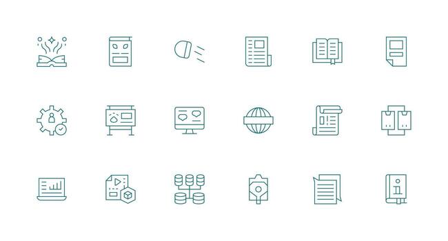 18 Minimal Line Vectors for Information Theme Interface Icons for Daily Use