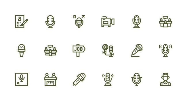 entrevista conjunto con 18 fuerte carrera línea íconos de múltiples fines icono paquete para plantillas vector