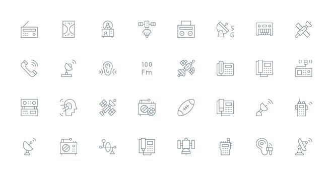 Thin Line Icons from Receiver Set with 32 Vectors Core Icon Collection for Daily Tasks