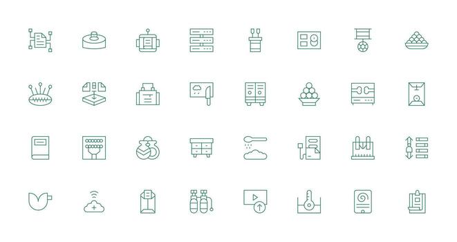 Thin Line Icons from Storage Set with 32 Vectors Simple Icon Pack