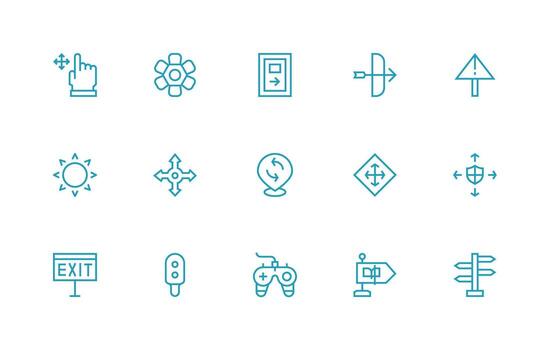 Directional including 15 Regular Line Illustrations Well-Structured Icons for Creative Use vector