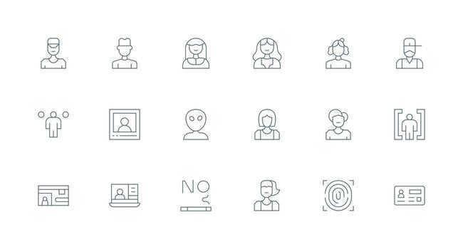 18 Login Icons in Minimal Line Aesthetic Functional Icon Series vector