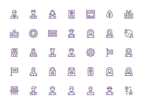 Identity Set with 35 Regular Clean Line Icons Modern Icon Set vector