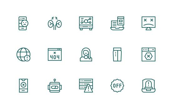 15 Regular Line Style Icons from Offline Collection Multi-Purpose Icon Set vector