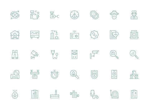 35 Light Line Vectors for Monitoring Theme Complete Icon Set for Mobile Apps