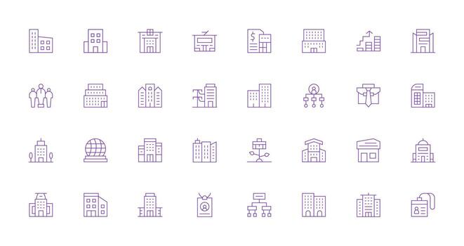 32 Thin Line Vectors for Company Theme Pixel Perfect Icons for Modern Apps