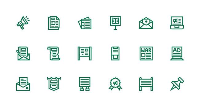 Strong Stroke Line Icons from Bulletin Set with 18 Vectors Smart Icon Collection