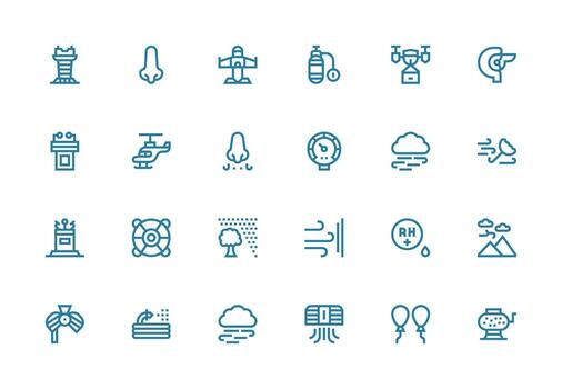 Air Design Icons featuring 24 in Thick Line Line Style Scalable Icons for Cross-Platform Interfaces vector