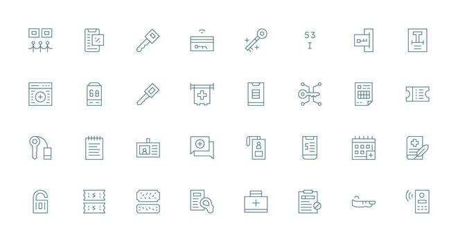 Thin Line Icons from Entry Set with 32 Vectors Sharp Icons for Presentations