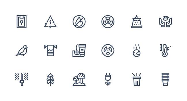 18 fuerte carrera línea vectores para ambiental tema diseño Listo icono conjunto para equipos