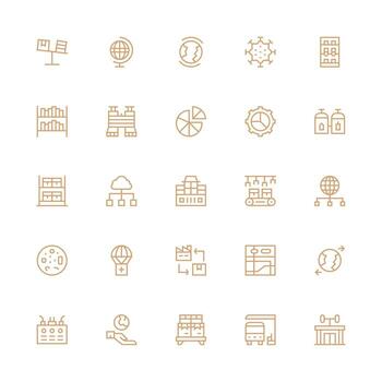 25 Medium Stroke Outline Designs for Distribution Icons Icon Set for Web vector