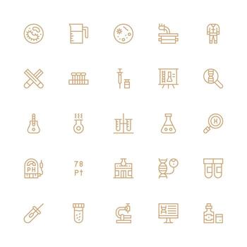 Lab Set with 25 Medium Stroke Outline Icons Interface Icons for Daily Use vector