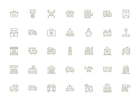 Light Line Icons from Cargo Set with 35 Vectors Complete Icon Set for Mobile Apps