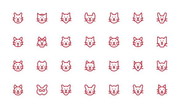 28 Bold Line Icons for Cat Graphics Icons Built for Visual Consistency Pack vector