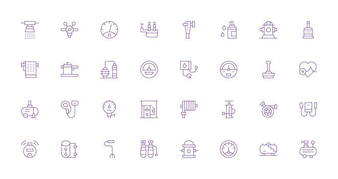 Pressure including 32 Thin Line Illustrations Interface Icon Collection for Daily Projects vector