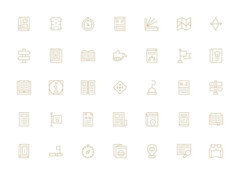 35 Light Line Designs for Guide Icons High-Resolution Icons for Any Platform vector