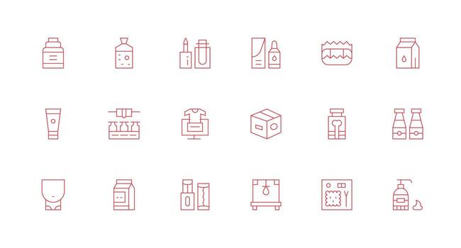 18 Minimal Line Vectors for Product Packaging Theme Well-Structured Icons for Creative Use