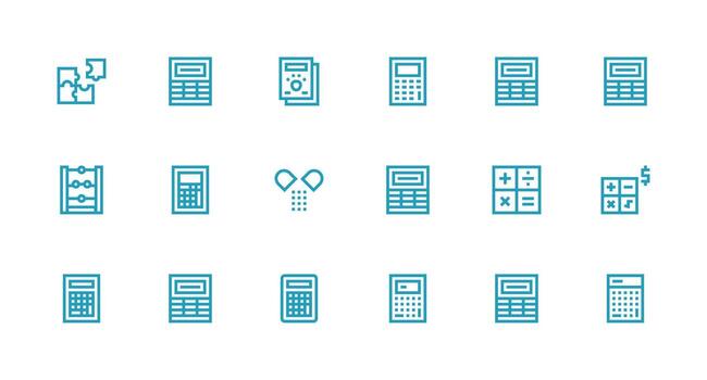 Divide Icon Collection with 18 Strong Stroke Line Designs Neat Icon Set vector