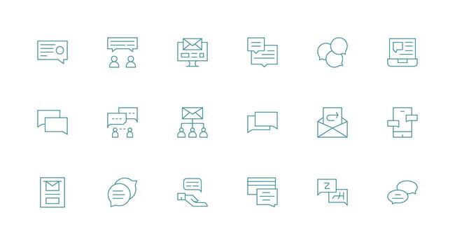 Reply Set with 18 Minimal Line Icons Modern Icon Set vector