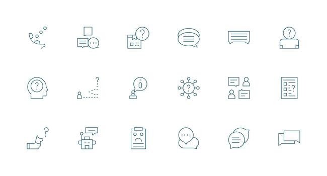 18 Icons for Support Request in Minimal Line Format Reusable Icon Set vector