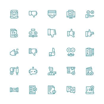 25 Icons for Rejection in Medium Stroke Outline Format General Use Icon Pack vector