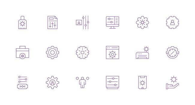 18 Minimal Line Style Icons from Preferences Collection Design Ready Icon Set for Teams vector