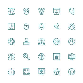 Medium Stroke Outline Icons from Malfunction Set with 25 Vectors Clean Icon Set Icon Pack for UI Projects