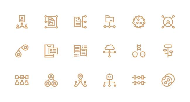 18 Icons for Linked in Strong Stroke Line Format Web and App Icon Pack Collection vector