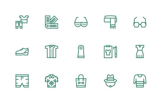 15 Icons for Style in Regular Line Format Versatile Icon Collection for Designers vector