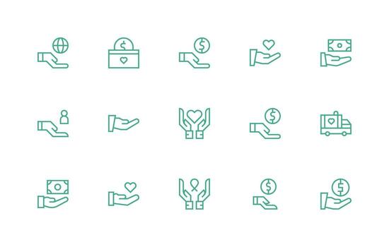 dando icono conjunto con 15 regular línea gráficos icono conjunto para aplicaciones vector