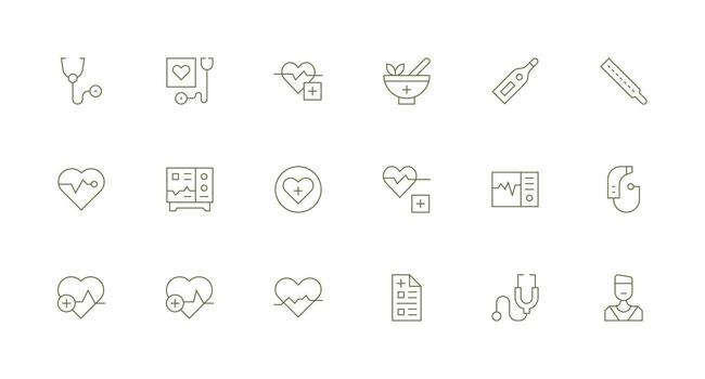 18 mínimo línea íconos para vital gráficos inteligente icono colección vector