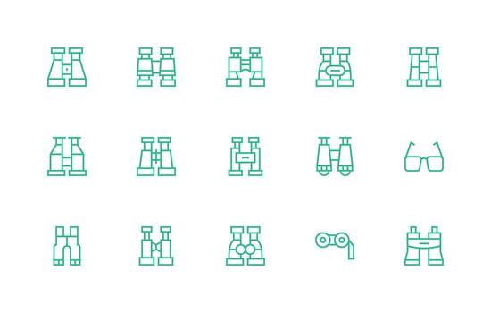 Regular Line Icons from Sight Set with 15 Vectors Simplified Icon Pack for Visual Tools