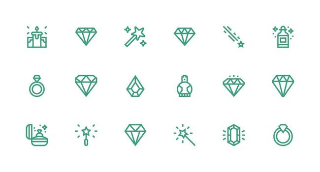 Sparkle Set with 18 Strong Stroke Line Icons Interface Icon Collection vector