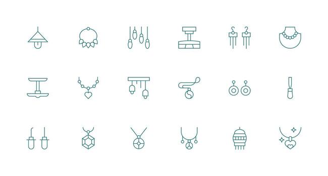 18 Minimal Line Icons for Pendant Graphics Versatile Icon Collection for Designers vector