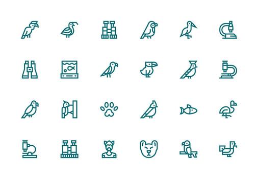 24 Icons for Zoology in Thick Line Line Format Interface Icon Collection for Daily Projects vector