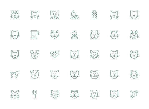 Cute Design Icons featuring 35 in Light Line Style Complete Icon Bundle for Web Design vector