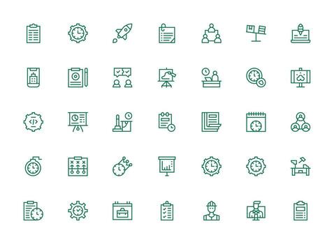 Project including 35 Regular Clean Line Illustrations Scalable Icon Pack vector