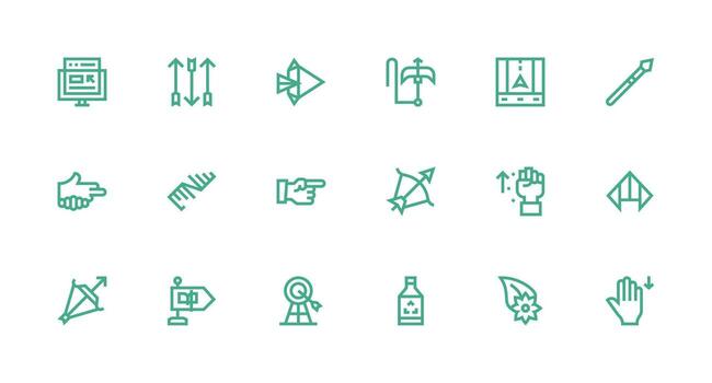 Strong Stroke Line Icons from Arrow Set with 18 Vectors Versatile Icon Collection for Designers