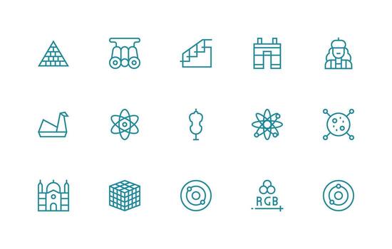 Regular Line Style Model Icons with 15 Vectors Icons Built for Visual Consistency Pack