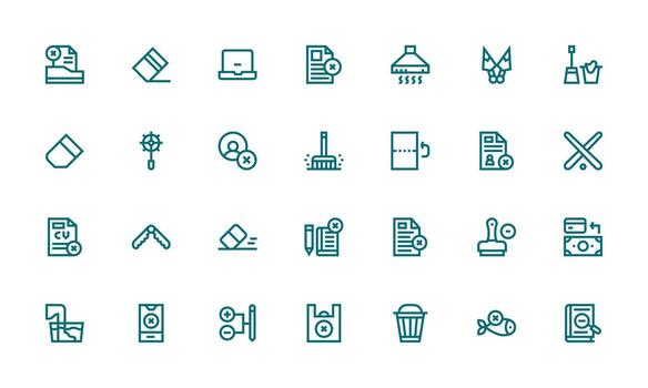 Bold Line Style Remove Icons with 28 Vectors Icon Pack for UI