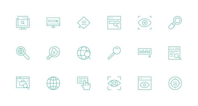 18 Minimal Line Vectors for Browse Theme UI Icon Set
